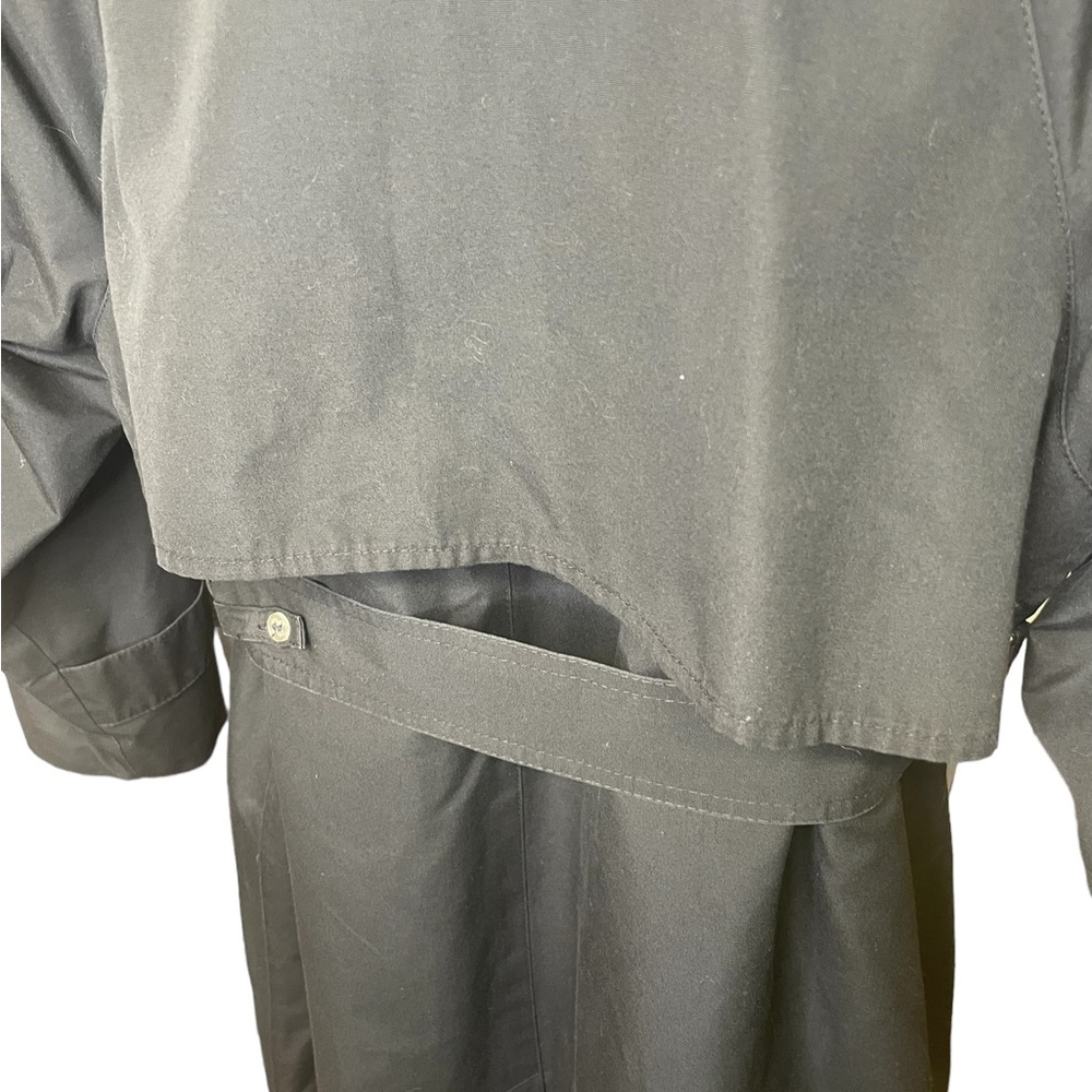 Towne London Fog Black Trench Coat womans 4P - Picture 4 of 8